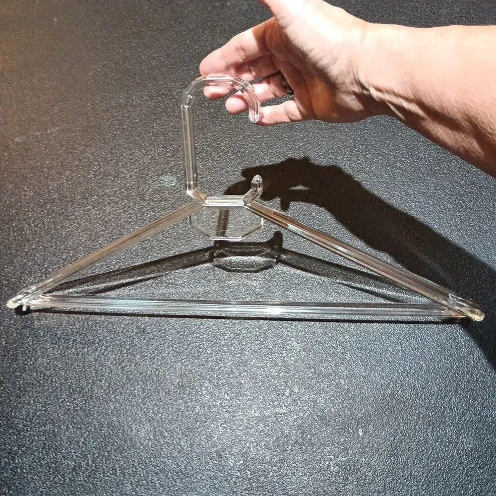 Lot of 7 Vintage Lucite Clothing Hangers 1990 USACRYLIC,inc EUC